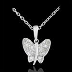Pendentifs en or Edenly Balade Imaginaire blancs à motif papillons 9 carats pour femme en promo 