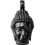 Pendentifs Lucléon noirs en acier finition polie à motif Bouddha pour homme 