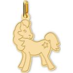 Pendentifs en or dorés en or jaune à motif chevaux made in France avec certificat d'authenticité pour fille 