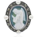 Colliers en argent Juwelo vert d'eau en argent à perles pour femme en promo 