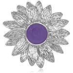Pendentifs Juwelo violet lavande en argent à motif fleurs en jade pour femme 