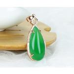 Pendentifs goutte vert jade look fashion pour femme 