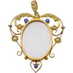 Pendentifs en or bleues bleuet en verre à perles 9 carats art nouveau 
