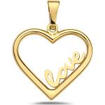 Pendentifs coeur pour la Saint-Valentin beiges nude en or 14 carats 
