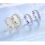 Boucles d'oreilles argentées en argent en argent en diamant look fashion pour femme 