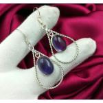 Boucles d'oreilles pendantes de mariage violettes en argent amethyste look fashion pour femme 