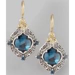 Boucles d'oreilles pendantes pour la Saint-Valentin bleues en cristal style bohème pour femme 