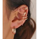 Boucles d'oreilles à clip argentées en zinc à motif serpents look Punk pour femme 