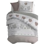 Linge de lit beige en coton à motif écureuils 155x200 cm 