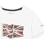 Pepe Jeans Flag Logo S/S T-Shirt, 802OPTIC White, 6 Ans Mens