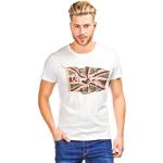 Pepe Jeans FLAG LOGO T-shirt Homme Blanc (Off White) Large (Taille fabricant: L)