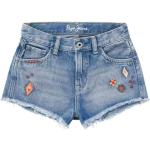 Shorts taille haute Pepe Jeans bleus en coton Taille 8 ans classiques pour fille de la boutique en ligne Miinto.fr avec livraison gratuite 