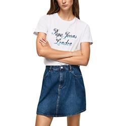 Pepe Jeans Mara T-Shirt, Blanc (White), L Femme