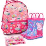 Sacs à dos scolaires multicolores en caoutchouc à motif papillons Peppa Pig pour fille 