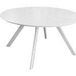 Tables de jardin ronde Proloisir blanches en aluminium diamètre 150 cm 