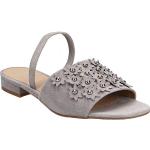 Sandales Perlato grises en daim en cuir Pointure 36 look fashion pour femme 