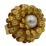 Bagues dorées en or à perles en or rose 14 carats fait main pour femme 