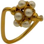 Bagues dorées à perles en perle 14 carats fait main art nouveau pour femme 