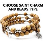 Bracelets marron en bois à perles en bois fait main pour enfant 