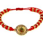 Bracelets de perles rouges à strass pour femme 