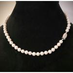 Bracelets de perles blancs cassés en argent à perles 