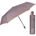 Parapluies pliants Perletti marron en microfibre look fashion pour femme 