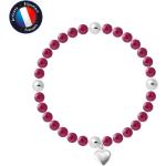 Bracelets porte-bonheurs argentés en argent à perles avec certificat d'authenticité look fashion pour femme 