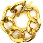 Bracelets à mailles jaunes en or 24 carats look vintage pour femme 