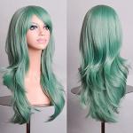 Perruques cosplay vert menthe look fashion pour femme 