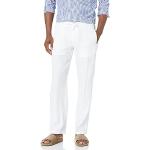 Perry Ellis Men's Drawstring Linen Pant, Bright White, 32