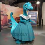 Mascottes turquoise à motif dinosaures look fashion pour femme 