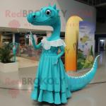 Mascottes turquoise à motif dinosaures look fashion pour femme 