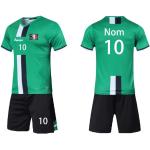 Maillots de football verts en jersey enfant respirants look sportif 