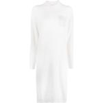 Robes en laine Peserico blanches métalliques mi-longues à manches longues Taille XXL pour femme en promo 
