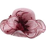 Chapeaux de mariage rouge bordeaux à fleurs Tailles uniques look fashion pour femme 