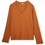 T-shirts col V Petit Bateau marron à motif bateaux bio à manches courtes à col en V Taille XL look fashion pour femme 