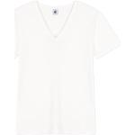 T-shirts col V Petit Bateau blancs à motif bateaux bio à manches courtes à col rond Taille XS look fashion pour femme 