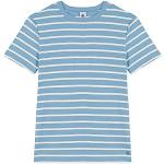 T-shirts col V Petit Bateau bleus à motif bateaux bio à manches courtes à col rond Taille XS look fashion pour femme 