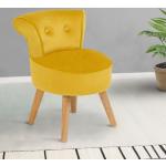 Petit fauteuil crapaud jaune en velours