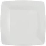 Assiettes carrées blanches en lot de 10 diamètre 18 cm 
