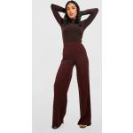 Pantalons large Boohoo marron chocolat en cuir synthétique Taille XL pour femme en promo 
