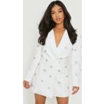 Robes longues Boohoo blanches à manches longues mi-longues à manches longues Taille XL pour femme 