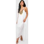 Robes de plage Boohoo blanc d'ivoire à fleurs longues sans manches Taille XS pour femme en promo 