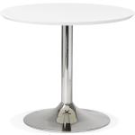 Tables de salle à manger design Alter Ego blanches en métal diamètre 90 cm en solde 