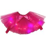 Petitebelle Tutu en tulle avec lumières LED pour femme, rose vif, taille unique