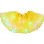 Petitebelle Tutu en tulle avec lumières LED pour femme - Couleur unie - Jaune - Taille Unique
