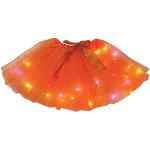 Petitebelle Tutu en tulle avec lumières LED pour femme - Couleur unie - Orange - Taille Unique