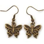 Boucles d'oreilles pendantes Avalaya bronze en métal à motif papillons look fashion pour femme 