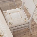 Galettes de chaise beiges lavable en machine en lot de 6 40x40 cm 