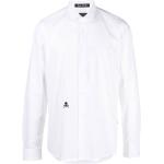 Chemises Philipp Plein blanches avec broderie à manches longues à manches longues classiques pour homme 